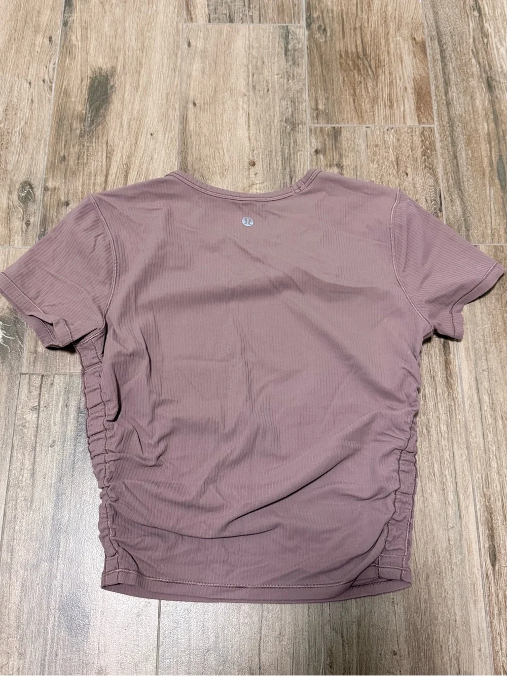 Lululemon Size 4 All It Takes Nulu Ribbed Mauve Twilight Rose Crop Top T Shirt
